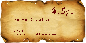 Herger Szabina névjegykártya
